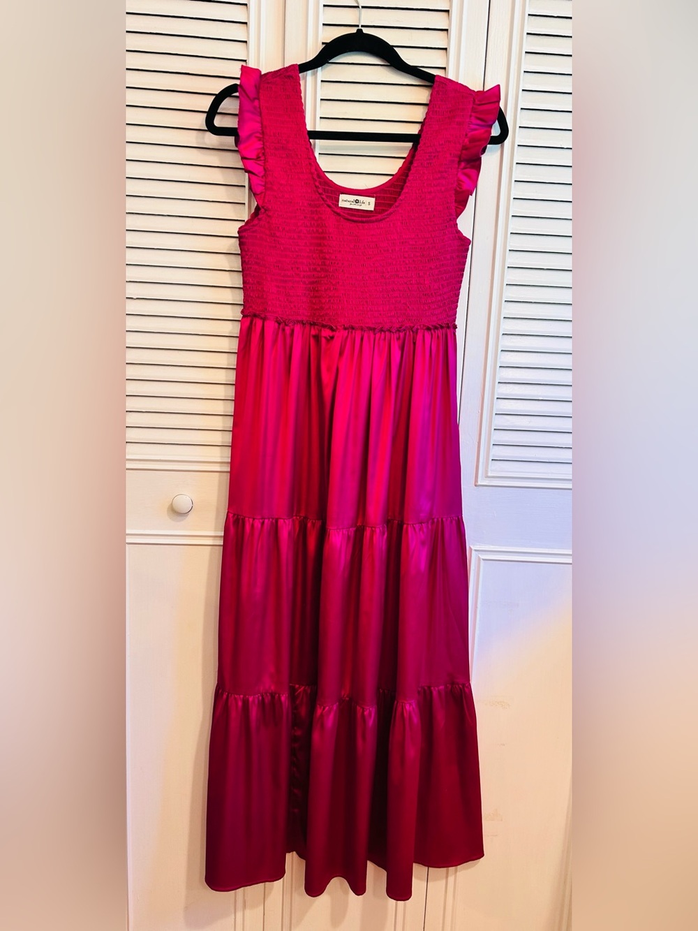 NATURAL LIFE Bright Fuchsia Smocked Tank Top
